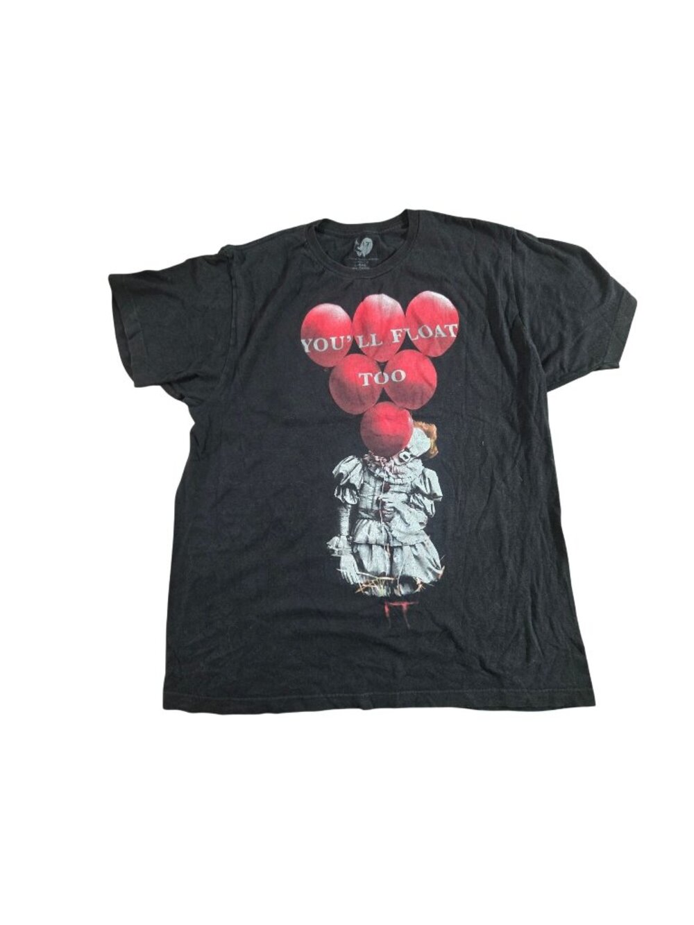 Youll Float Too Pennywise IT Black Graphic Tee Shirt Large Horror Movie Fan